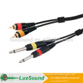 A/V cable,2RCA male to mono 6.35 jack A/V cable,professional A/V cable